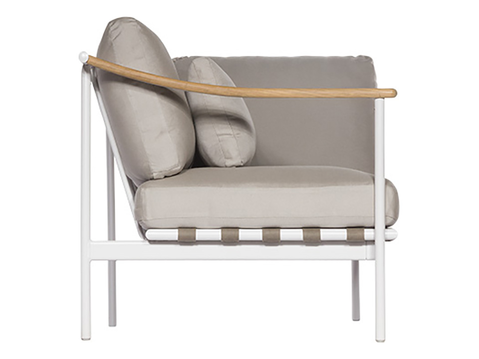 Around Deep Seating Single - Teak Left Arm / Aluminium Right Arm