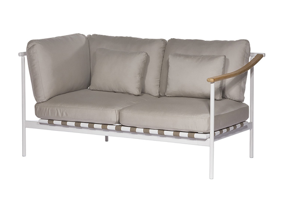Around Deep Seating Double - Aluminium Left Arm Teak Right Arm