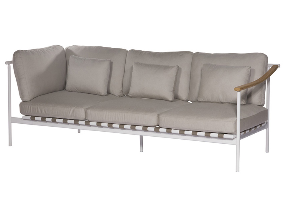 Around Deep Seating Triple - Aluminium Left Arm / Teak Right Arm